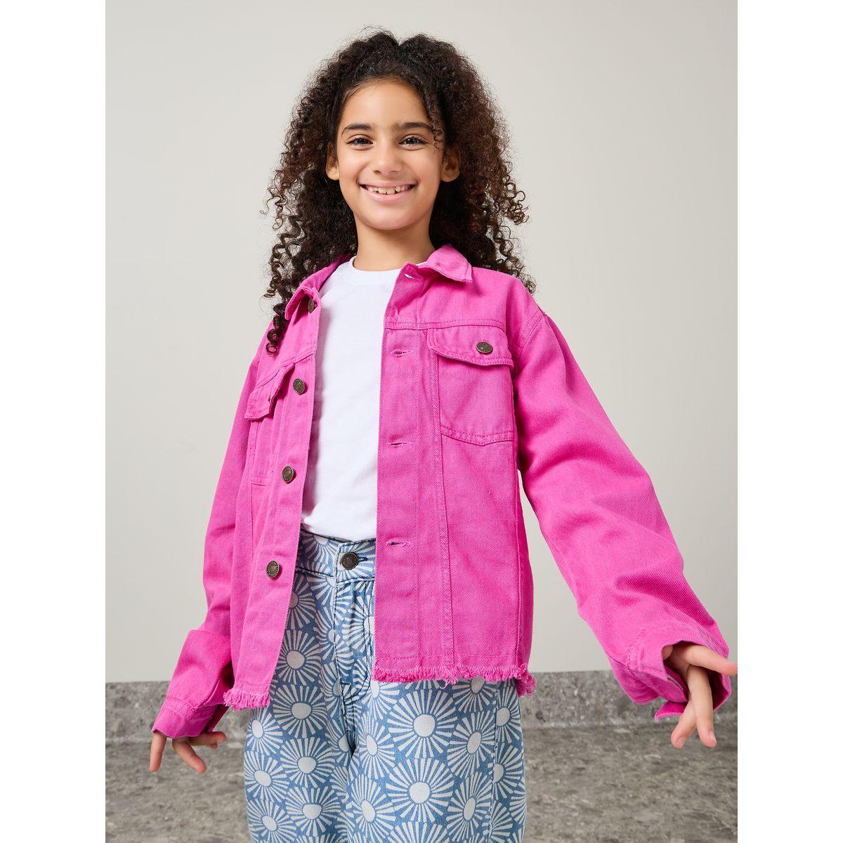 Styli Solid Denim Jacket-girls-clothing-jacketsandcoats-image-3