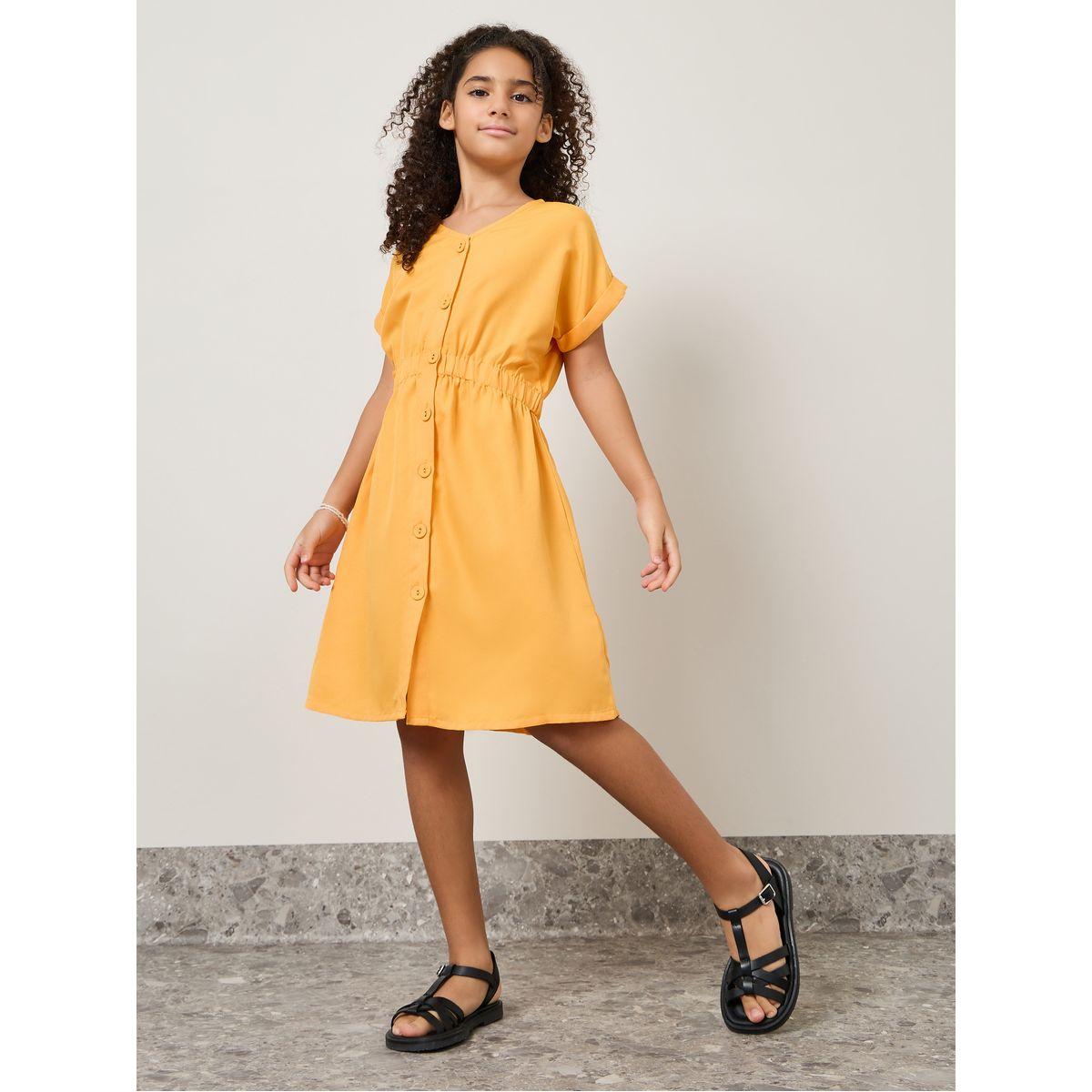 فستان بطول الركبة وأزرار غلق-girls-clothing-dressesandjumpsuits-image-2