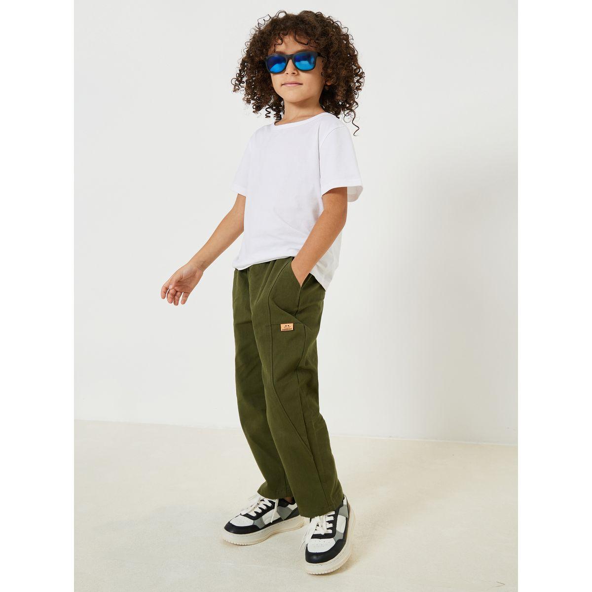 Styli Solid Cotton Trouser-boys-clothing-bottoms-trousers-image-2