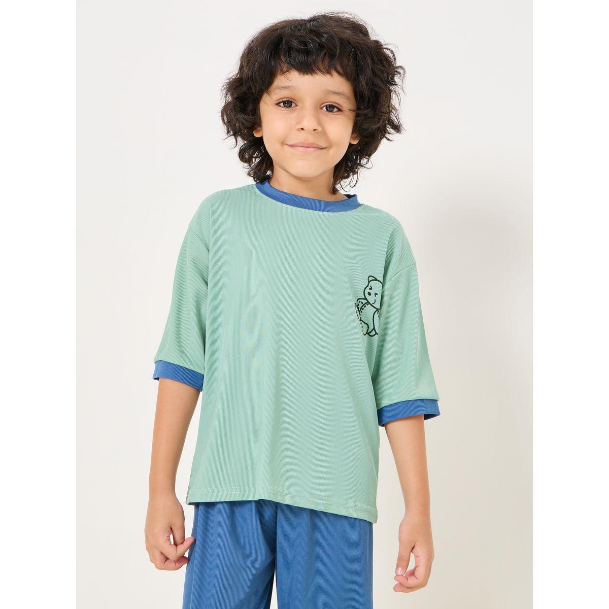 Styli Bear Graphic T-Shirt & Pyjama Set-boys-clothing-nightwear-image-4