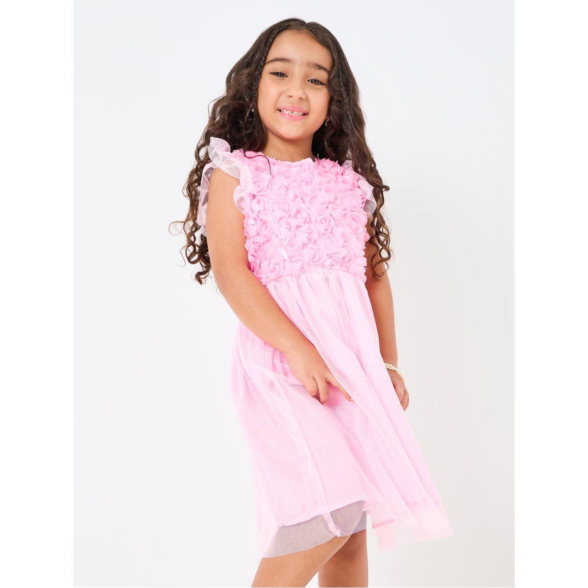 فستان ميدي بتفاصيل شبكية-girls-clothing-dressesandjumpsuits-image-2