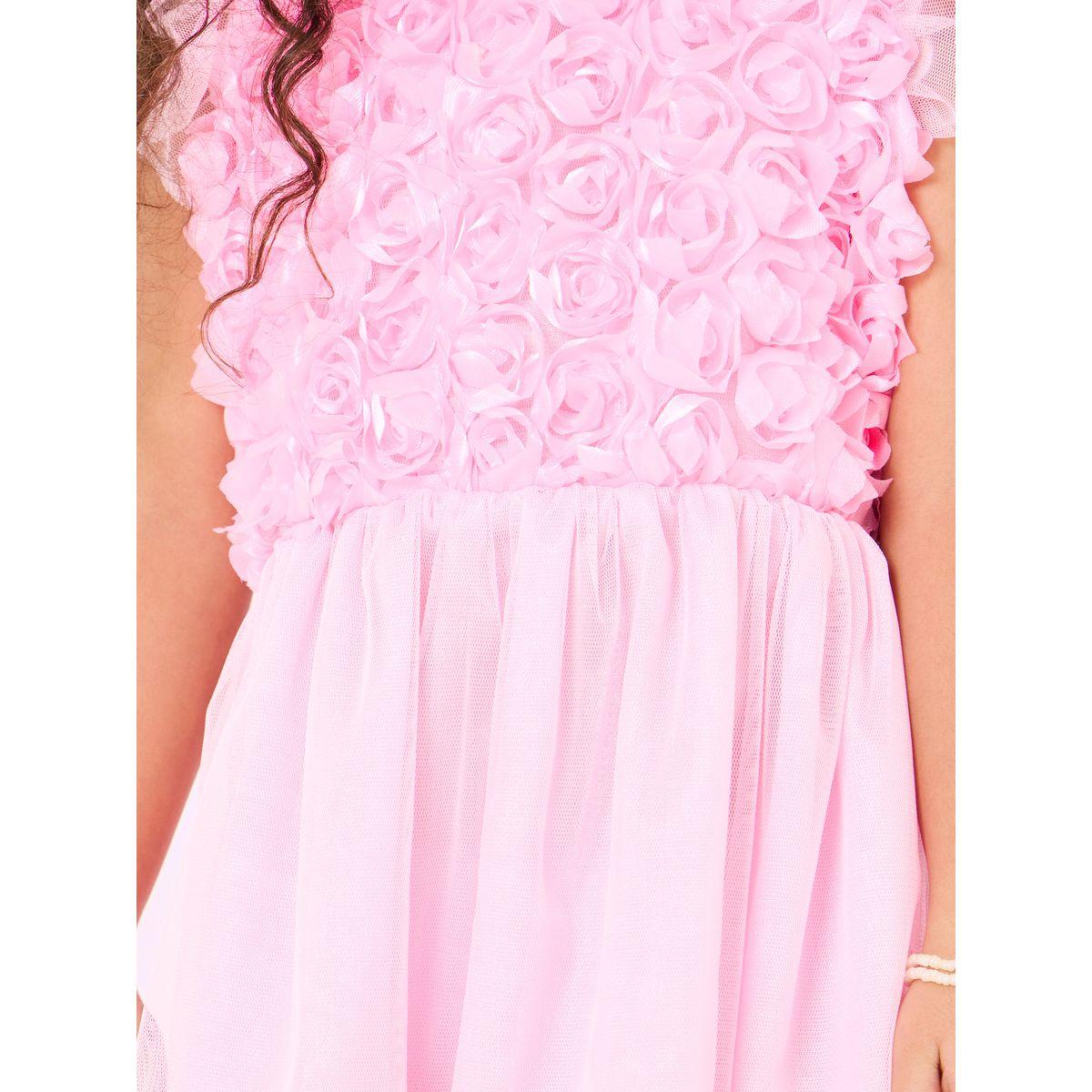 Styli Floral Applique Mesh Detail Midi Dress-girls-clothing-dressesandjumpsuits-image-3