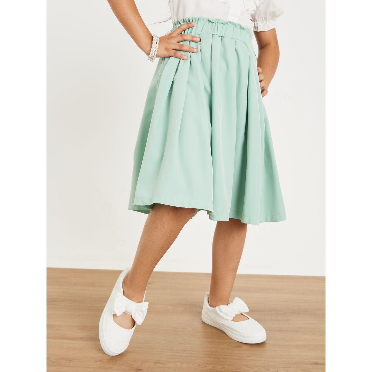 Styli Floral Embroidered Ruffle Detail Top & Pleated Skirt Set-girls-clothing-setsandcoords-image-4