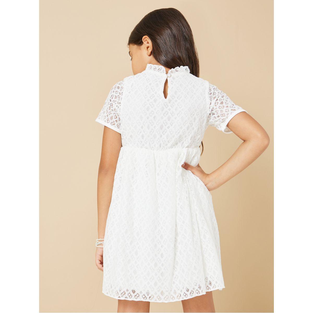 Styli Lace Insert Button Detail Dress-girls-clothing-dressesandjumpsuits-image-4