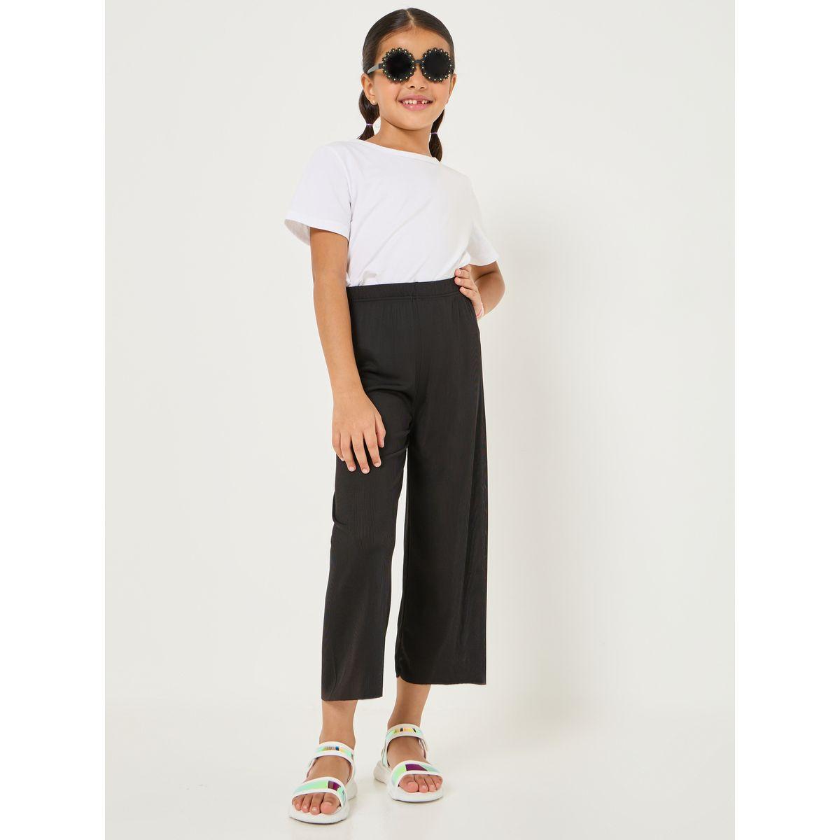 Styli Solid Soft Flare Leg Pants-girls-clothing-bottoms-trousers-image-1