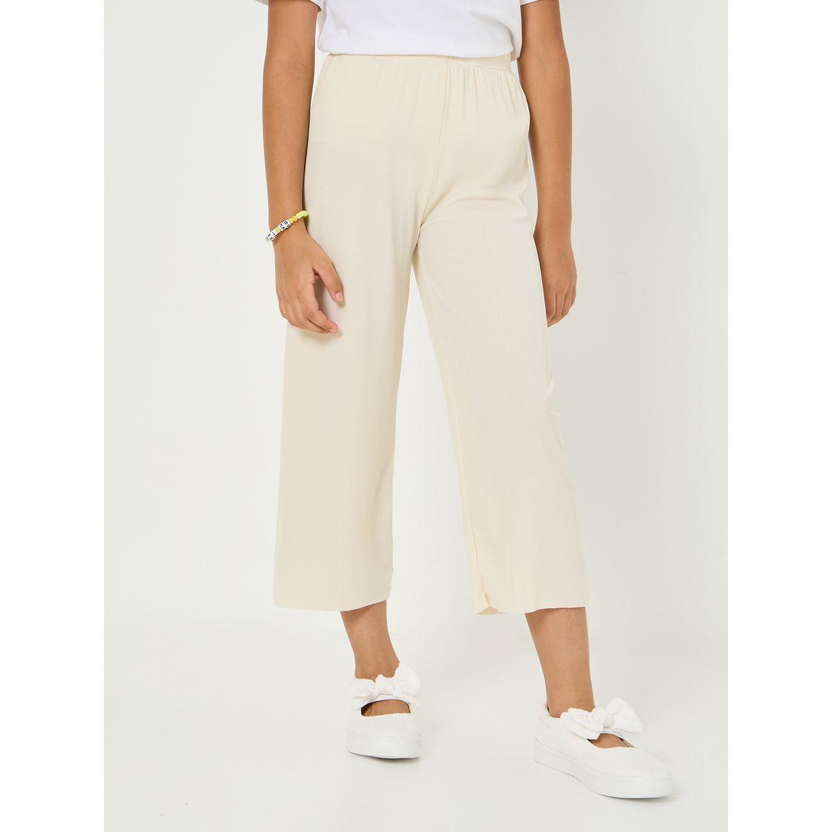 Styli Solid Soft Flare Leg Pants-girls-clothing-bottoms-trousers-image-2