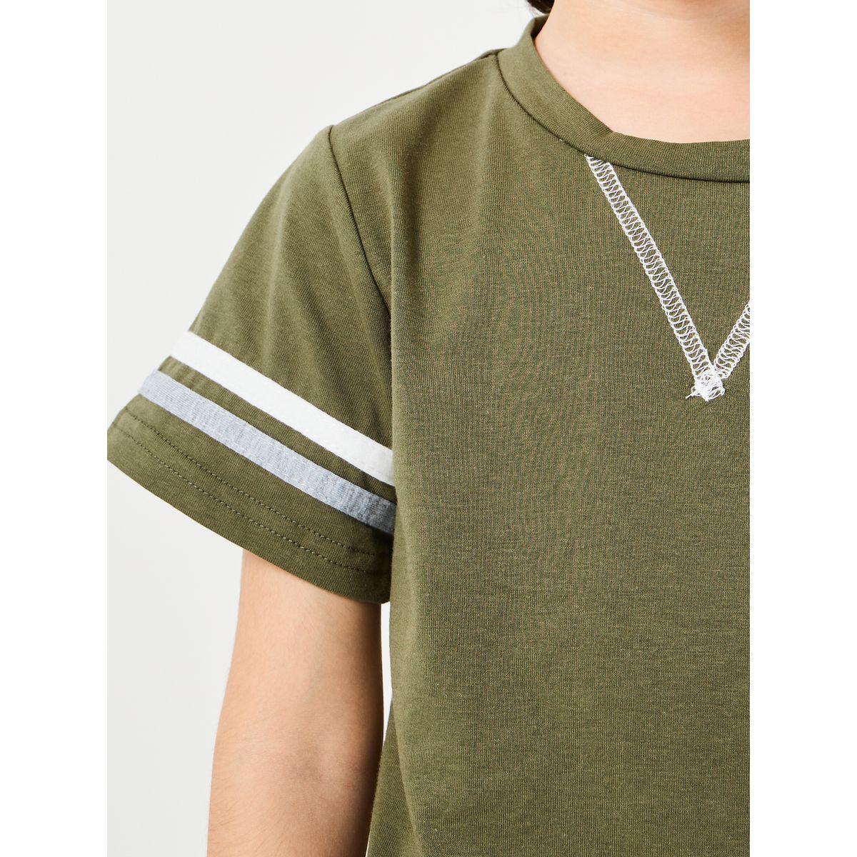 Styli Contrast Tape Detail T-shirt and Pant Set-boys-clothing-setsandcoords-image-3