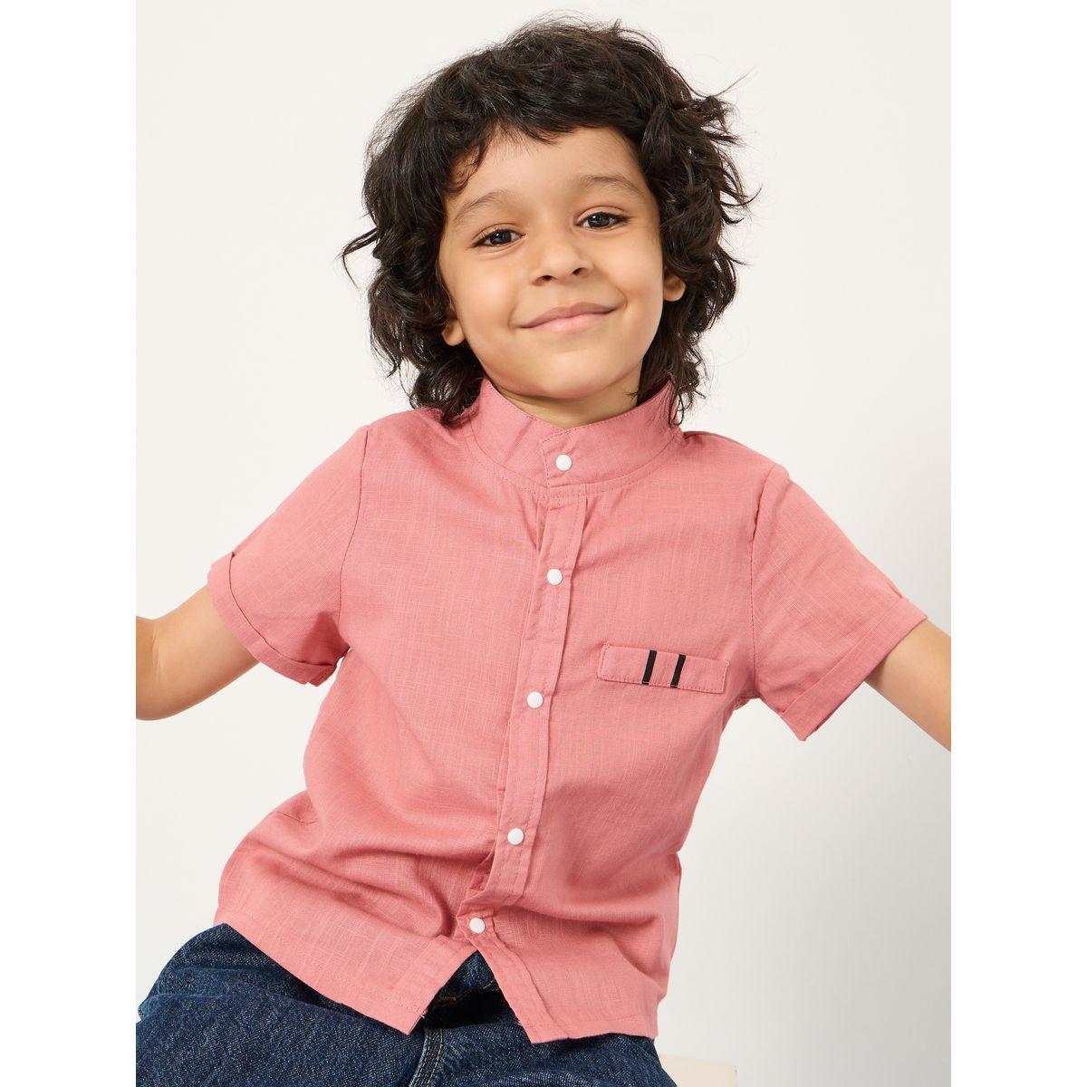 Styli Stand Collar Button Front Shirt-boys-clothing-shirts-image-1