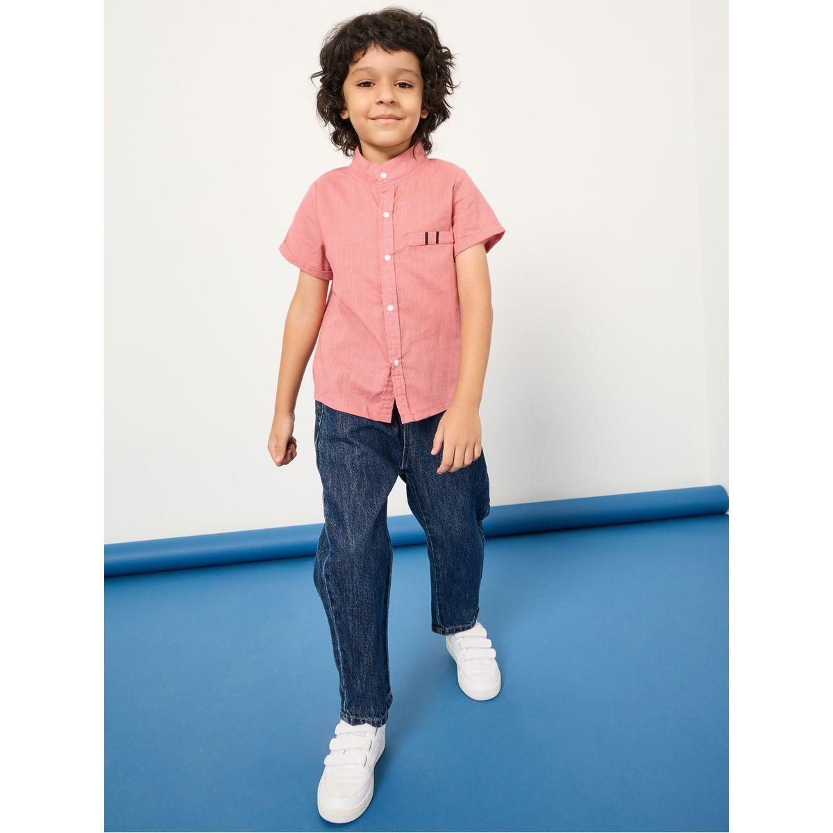 Styli Stand Collar Button Front Shirt-boys-clothing-shirts-image-2