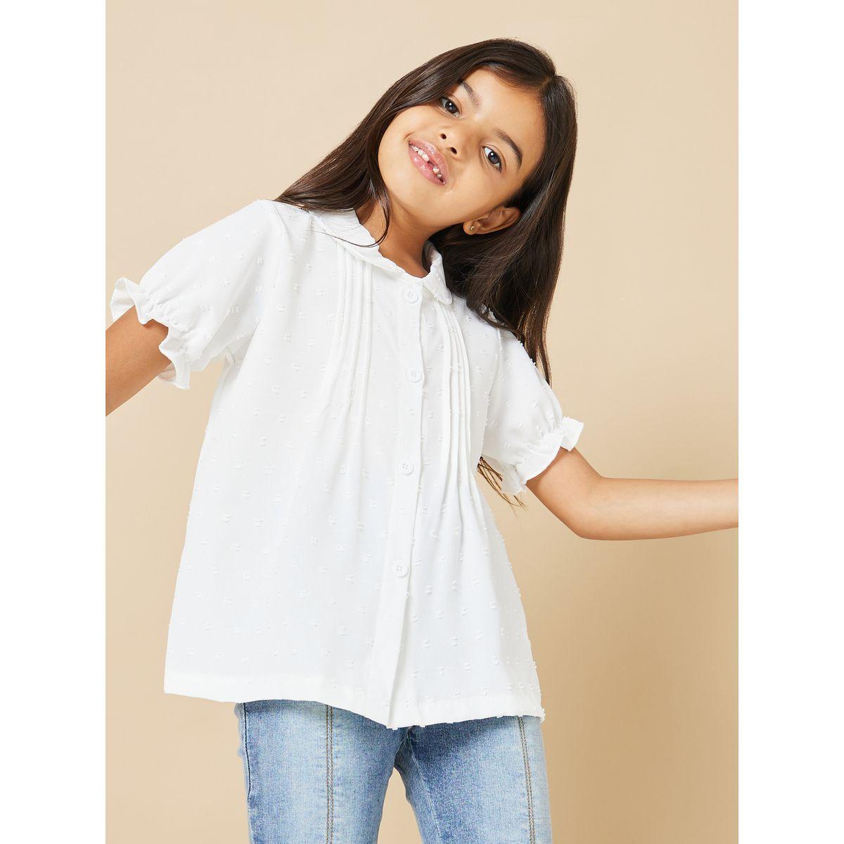 بلوزة بياقة بيتر بان وأزرار غلق-girls-clothing-blousesandshirts-image-5