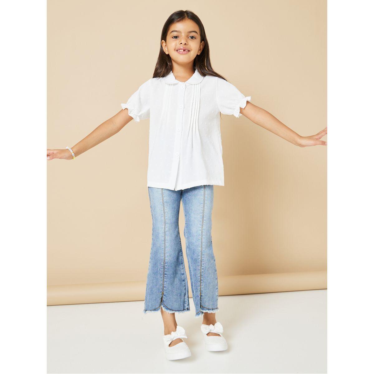 Styli Peter Pan Collar Button Front Blouse-girls-clothing-blousesandshirts-image-2