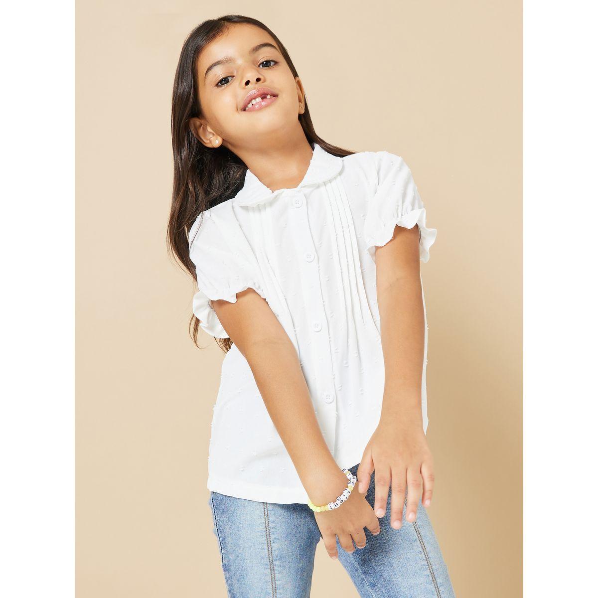 Styli Peter Pan Collar Button Front Blouse-girls-clothing-blousesandshirts-image-3