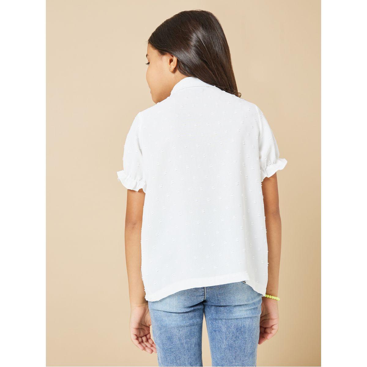 بلوزة بياقة بيتر بان وأزرار غلق-girls-clothing-blousesandshirts-image-1