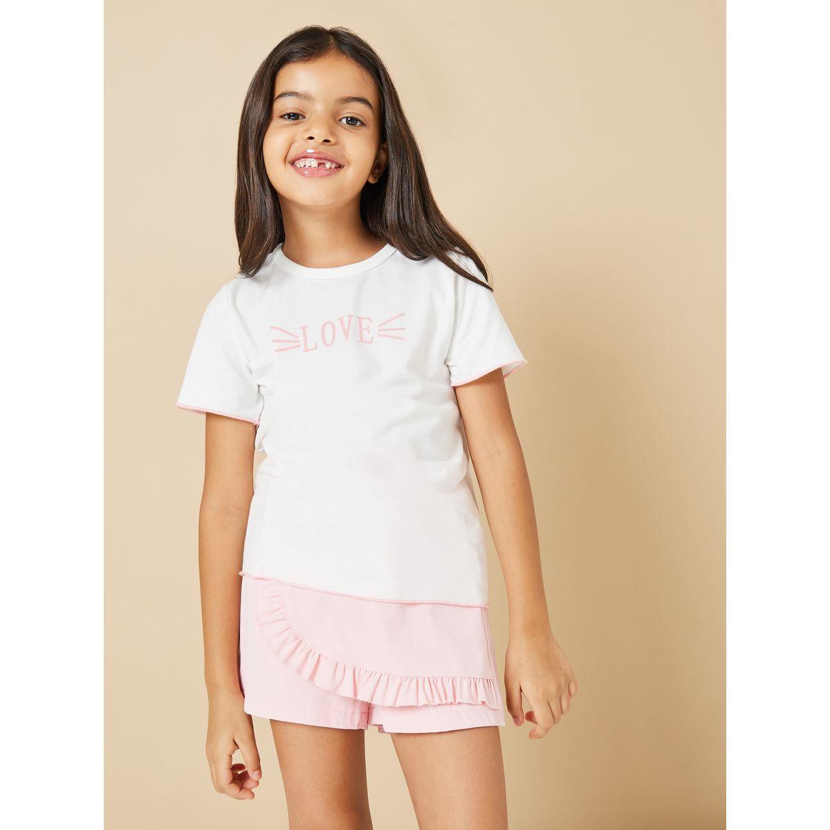 تيشيرت بطبعة جرافيك مع شنطة-girls-clothing-tshirts-image-2