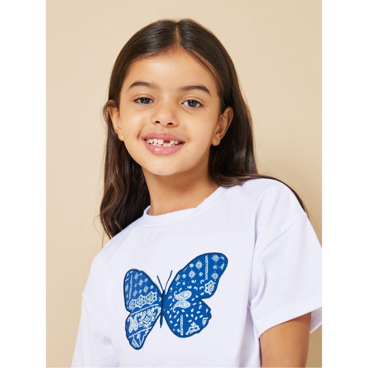 Styli Butterfly Graphic Print Shirt and Paisley Print Skirt Set-girls-clothing-setsandcoords-image-4