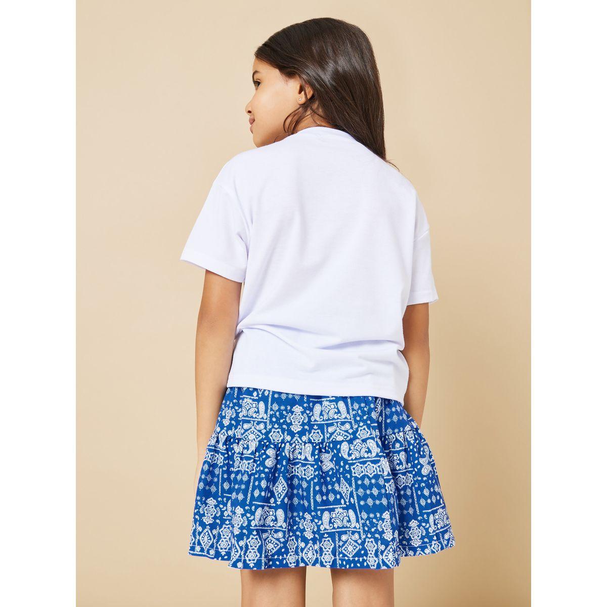 Styli Butterfly Graphic Print Shirt and Paisley Print Skirt Set-girls-clothing-setsandcoords-image-7