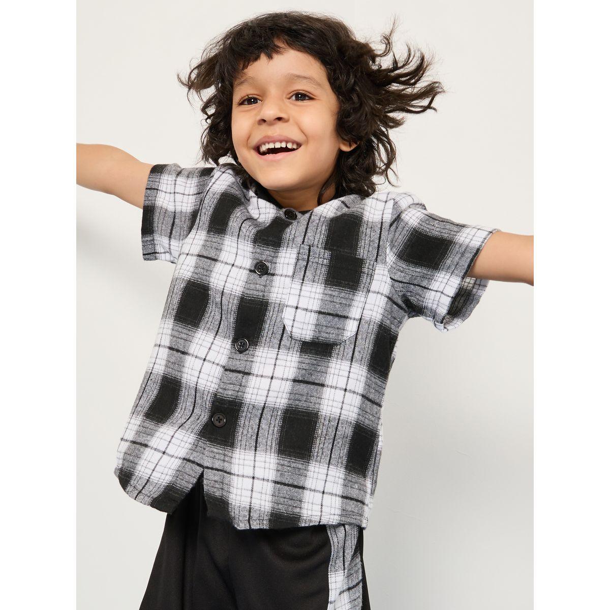 Styli Plaid Hooded Top & Shorts Set-boys-clothing-setsandcoords-image-3