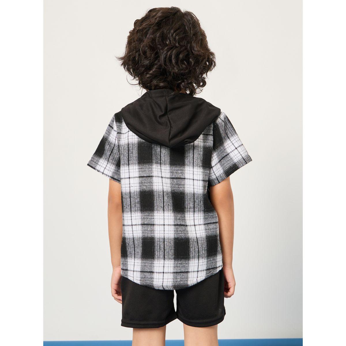 Styli Plaid Hooded Top & Shorts Set-boys-clothing-setsandcoords-image-6