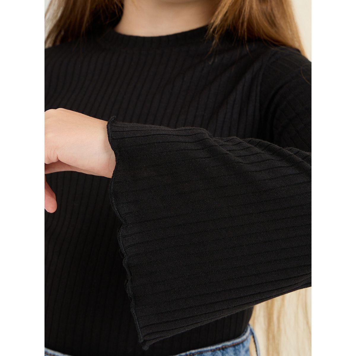 Styli Elevate Lettuce Edge Ribbed T-Shirt-girls-clothing-tshirts-image-4