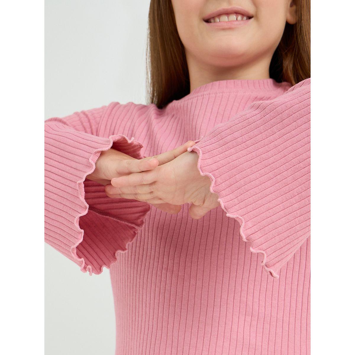 تيشيرت مضلع بأكمام بحافة واسعة-girls-clothing-tshirts-image-4