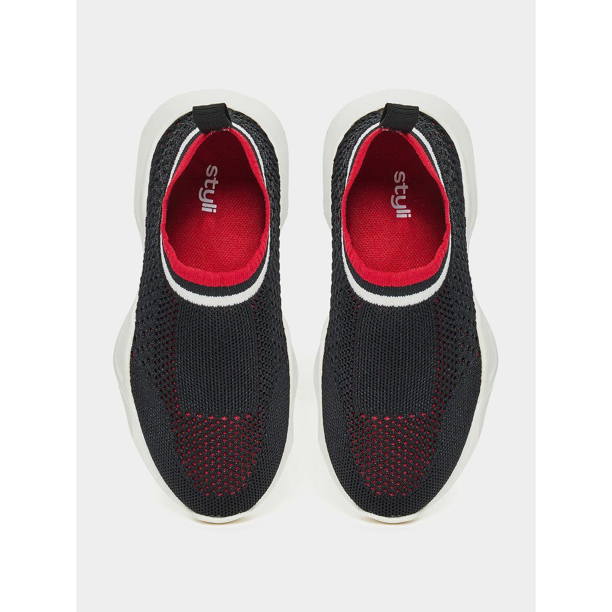 Styli Striped Pattern Knit Sneakers-girls-shoes-sneakers-image-4