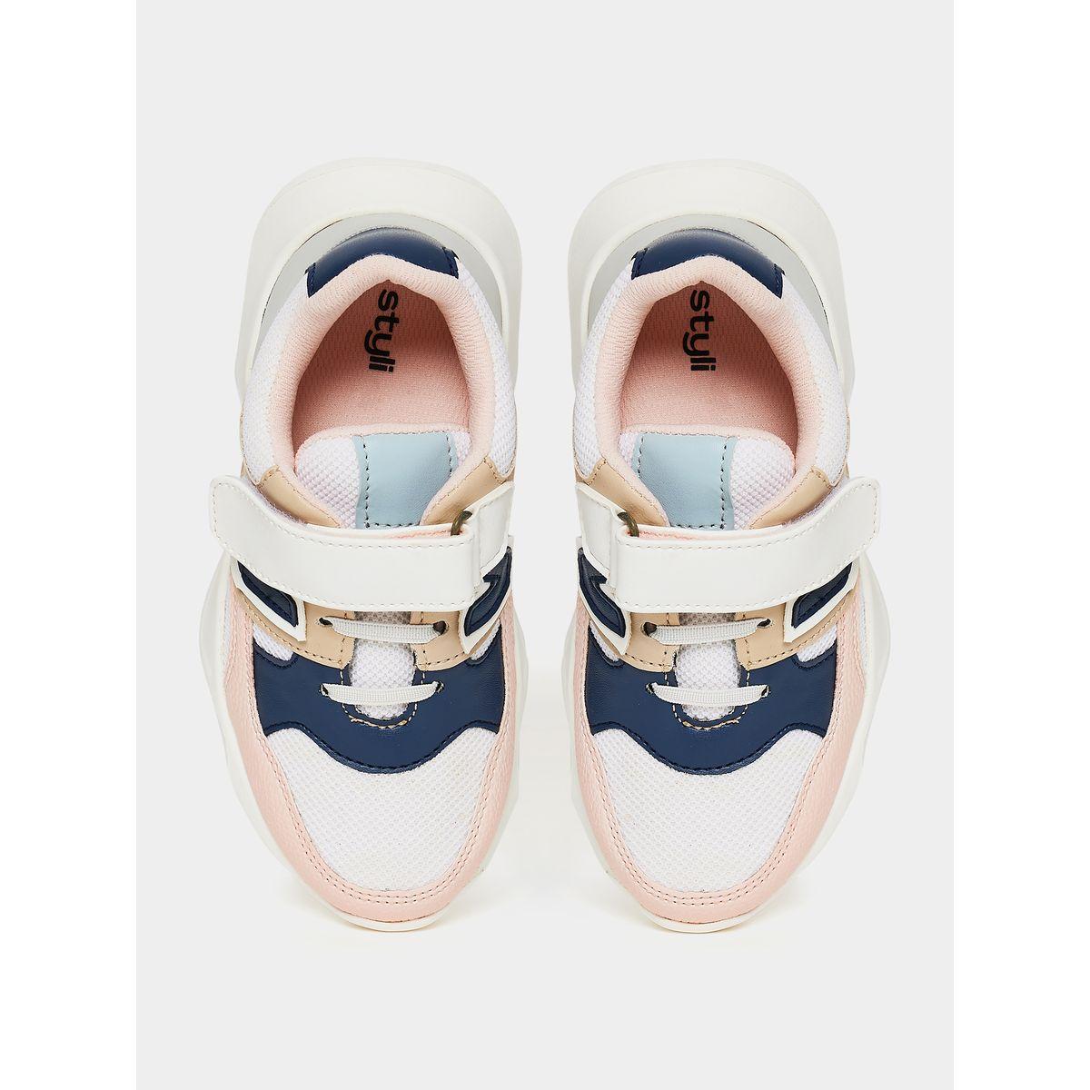 Styli Panelled Sneakers with Hook and Loop-girls-shoes-sneakers-image-4