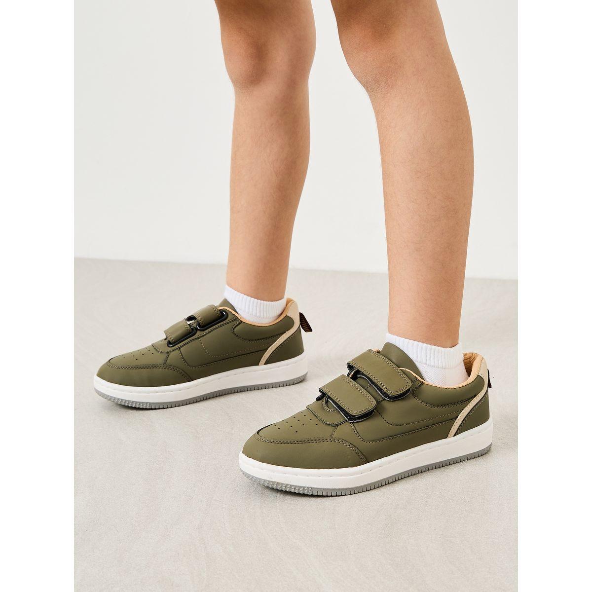 Styli Contrast Tab Sneakers with Hook and Loop-girls-shoes-sneakers-image-1