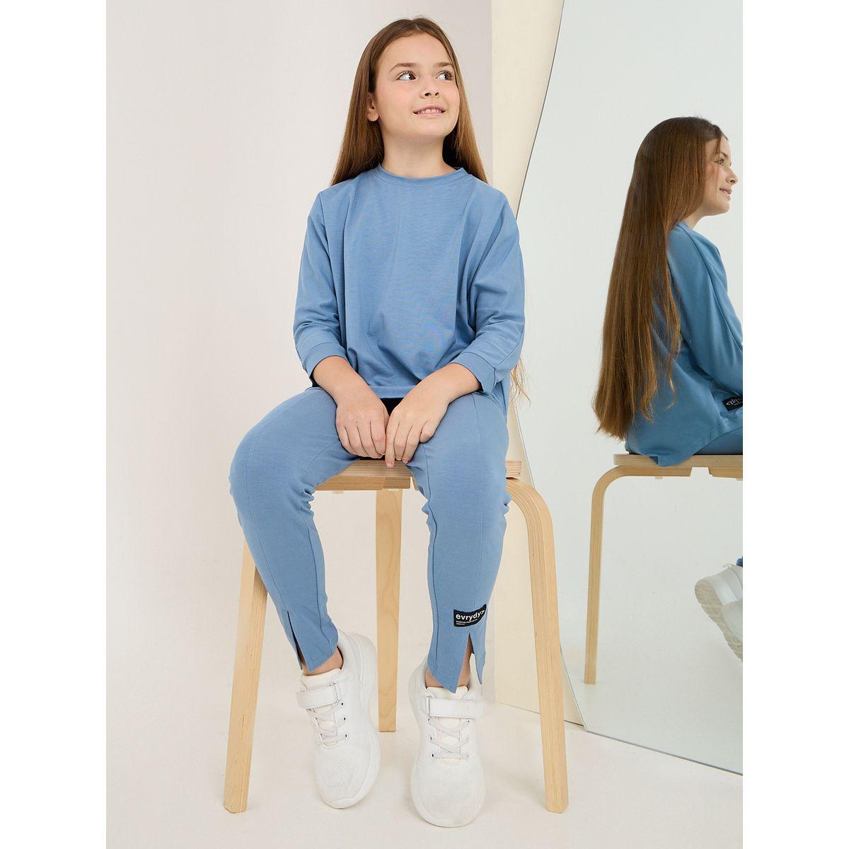 Styli Elevate 3/4 Sleeve Curved Hem T-Shirt & Leggings Set-girls-clothing-setsandcoords-image-1