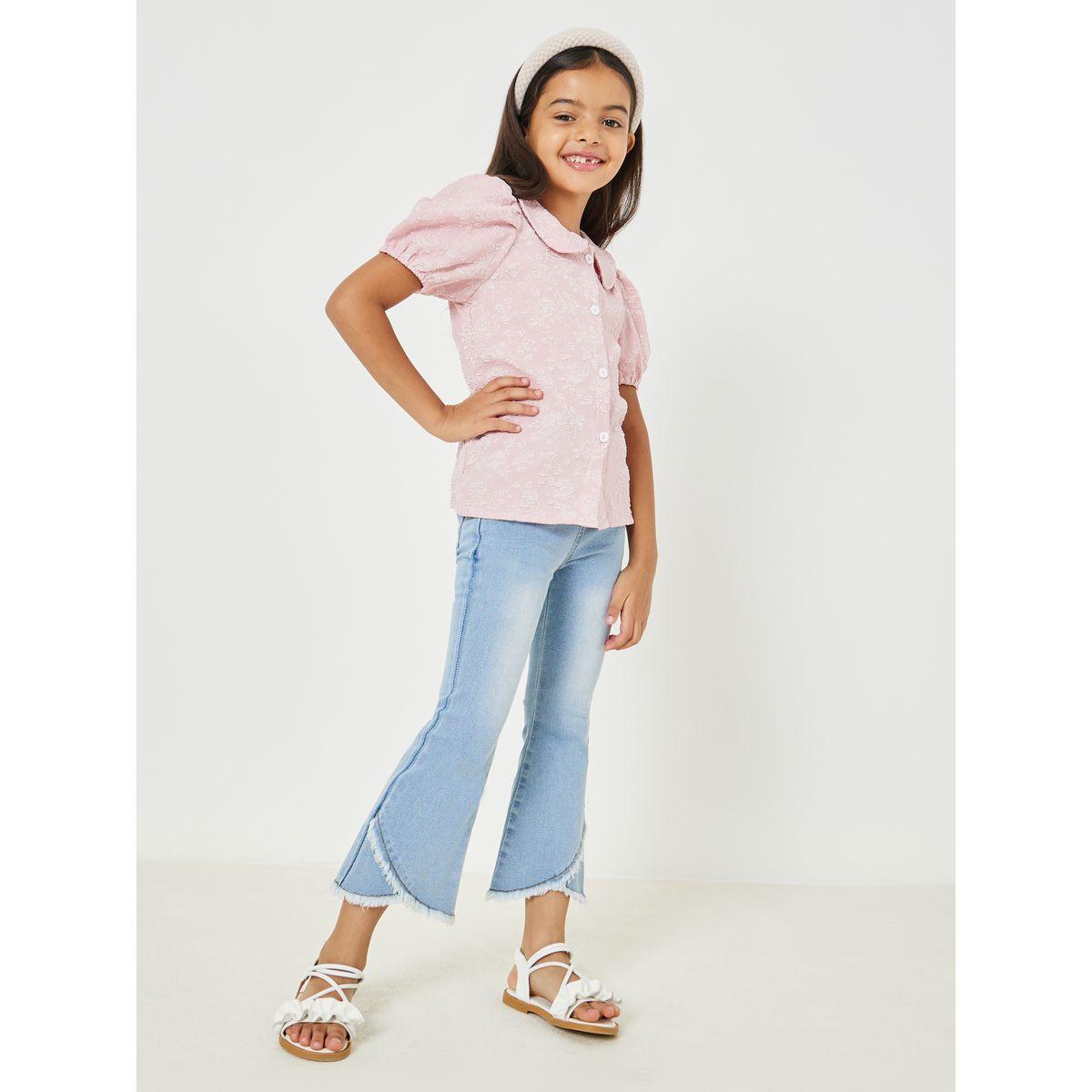 Styli Raw Trim Flare Leg Jeans-girls-clothing-bottoms-jeansandjeggings-image-2