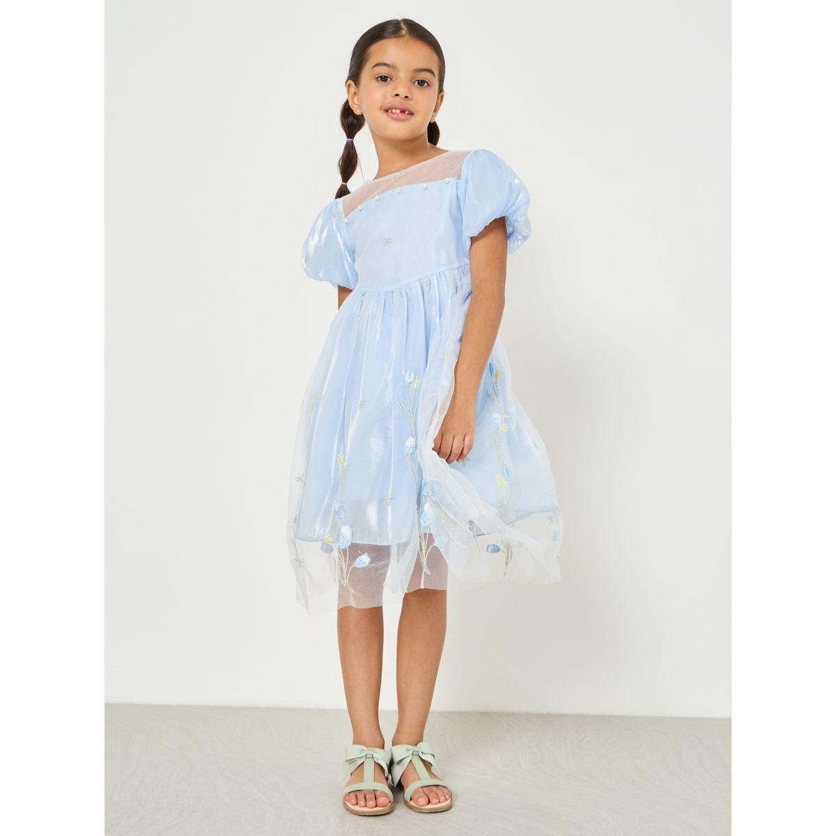 Styli Butterfly Applique Embroidery Mesh Dress-girls-clothing-dressesandjumpsuits-image-2