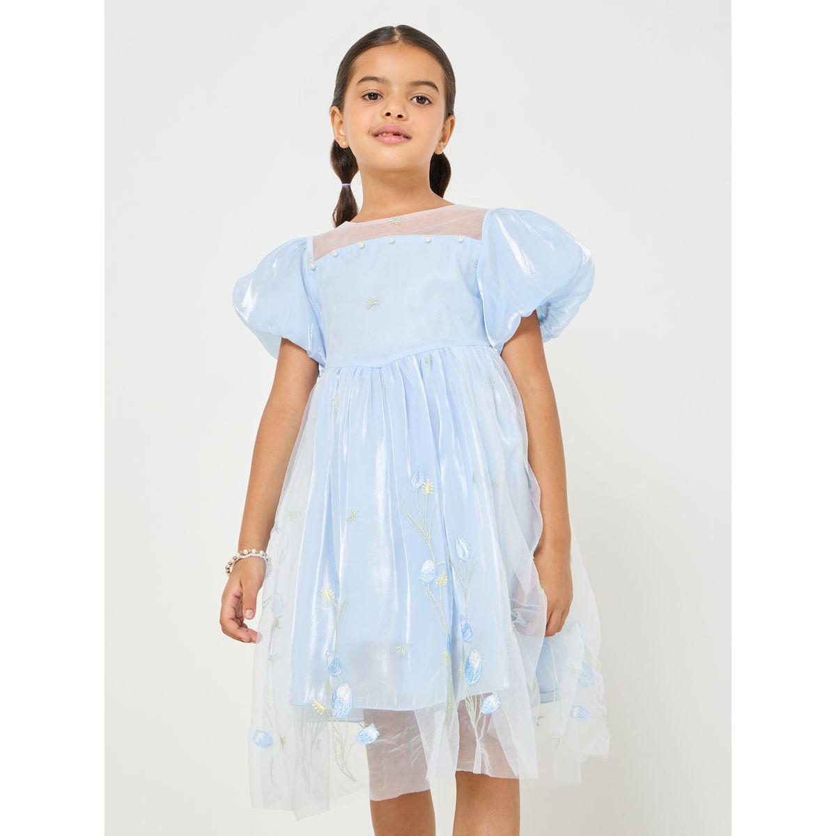 Styli Butterfly Applique Embroidery Mesh Dress-girls-clothing-dressesandjumpsuits-image-3