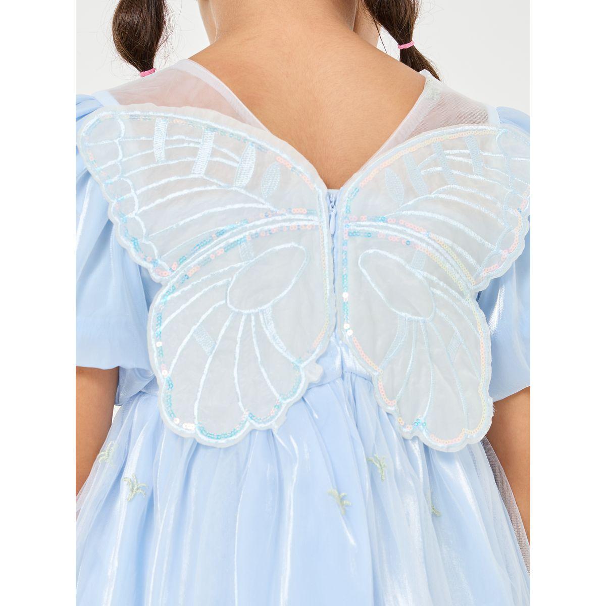 Styli Butterfly Applique Embroidery Mesh Dress-girls-clothing-dressesandjumpsuits-image-5
