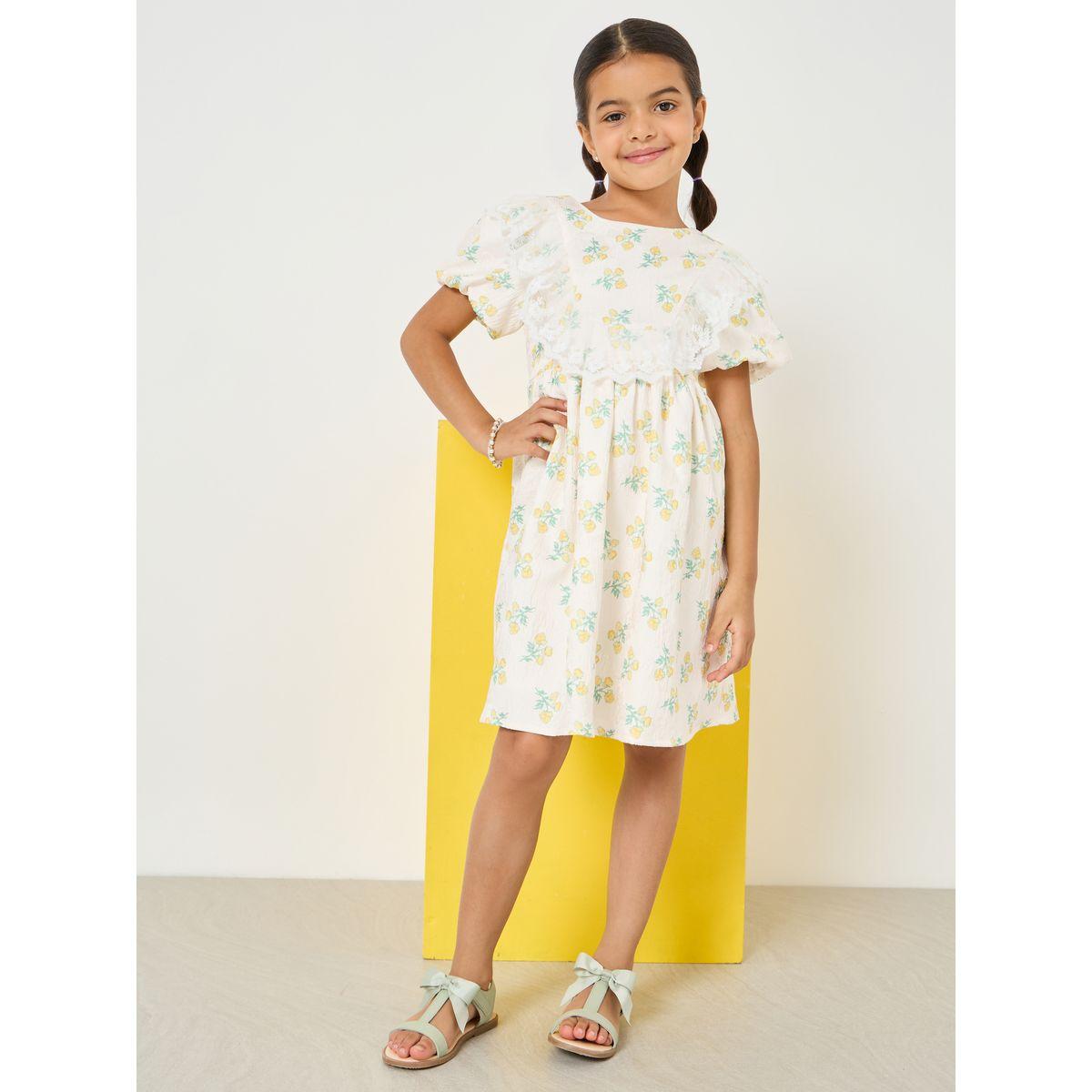 Styli Floral Print Lace Insert Casual Dress-girls-clothing-dressesandjumpsuits-image-1