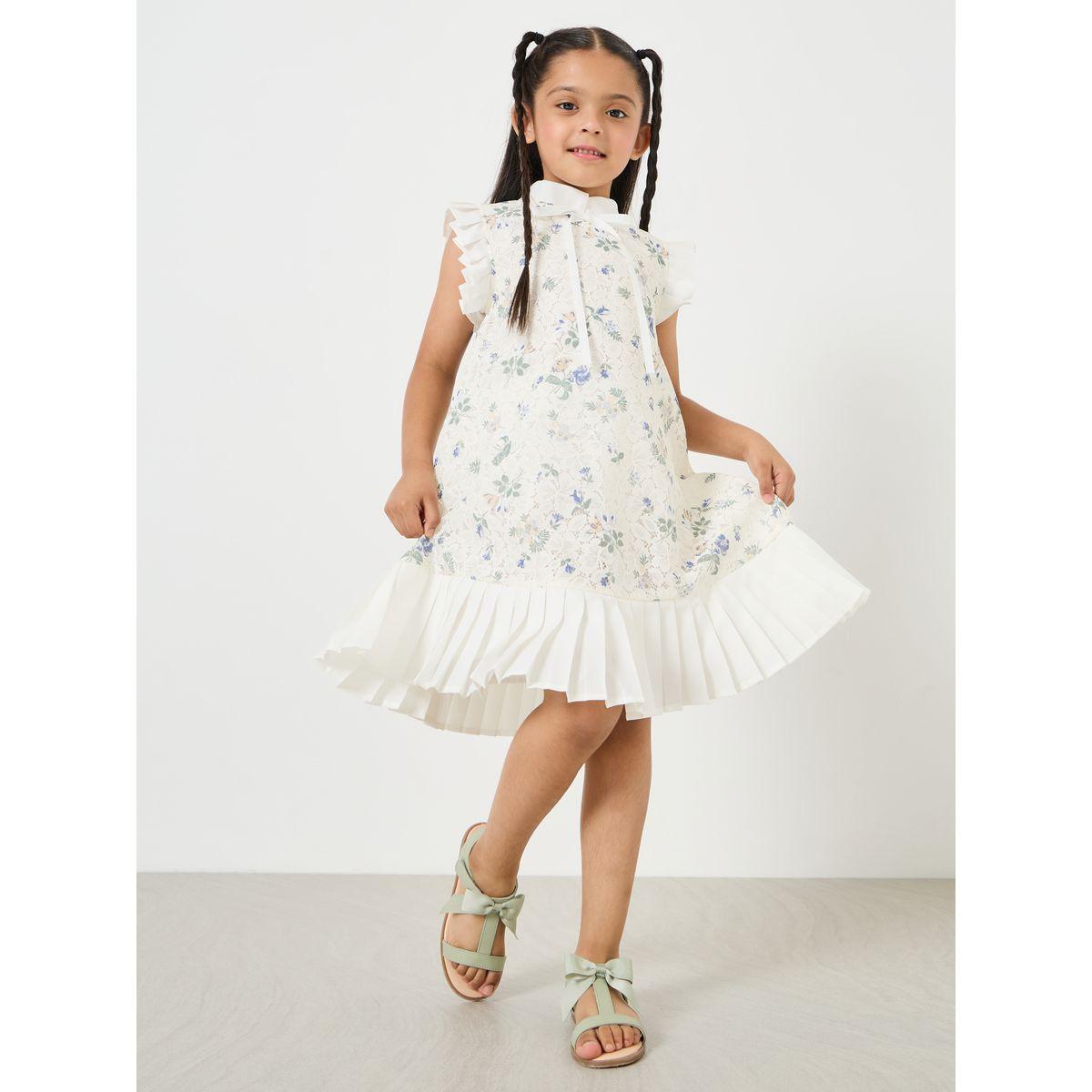 Styli Floral Print Lace Ruffle Sleeve Dress-girls-clothing-dressesandjumpsuits-image-1