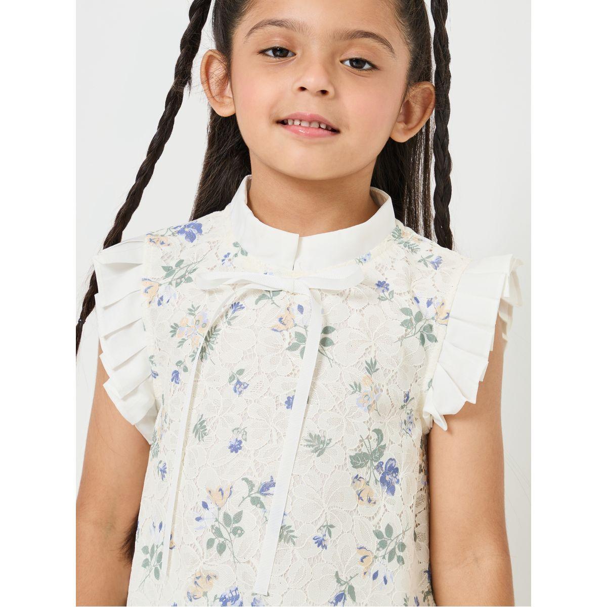 Styli Floral Print Lace Ruffle Sleeve Dress-girls-clothing-dressesandjumpsuits-image-3