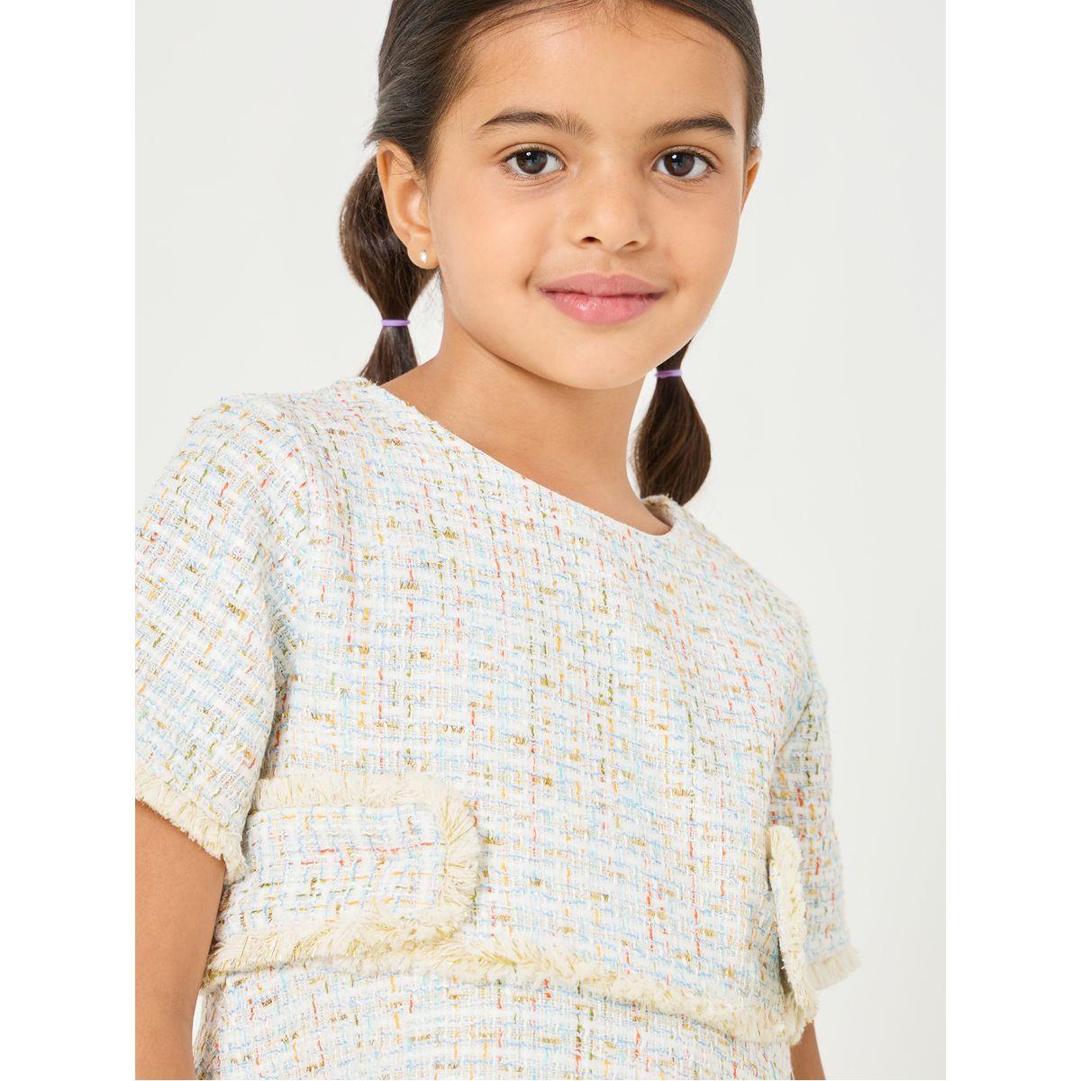 Styli Tweed Look Round Neck Dress-girls-clothing-dressesandjumpsuits-image-4