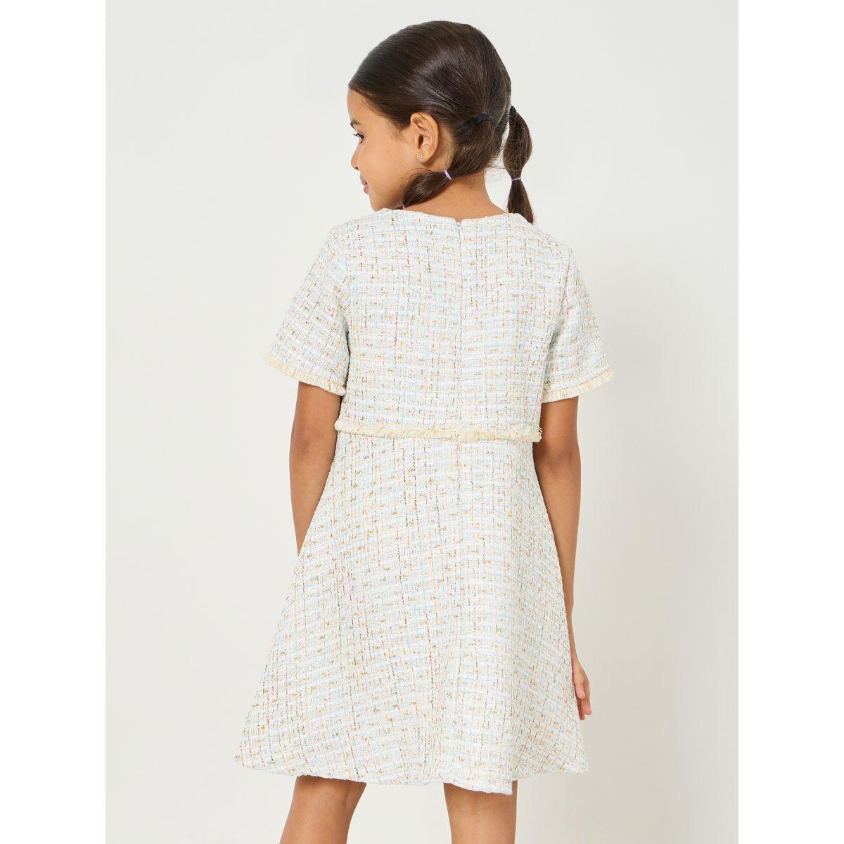 Styli Tweed Look Round Neck Dress-girls-clothing-dressesandjumpsuits-image-5