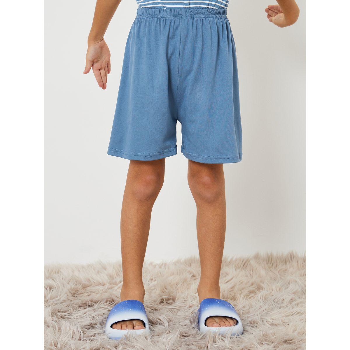 Styli Stripe Print T-Shirt & Shorts Set -boys-clothing-nightwear-image-3