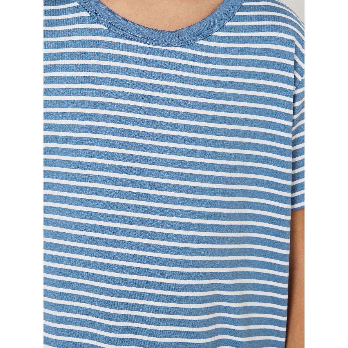 Styli Stripe Print T-Shirt & Shorts Set -boys-clothing-nightwear-image-4