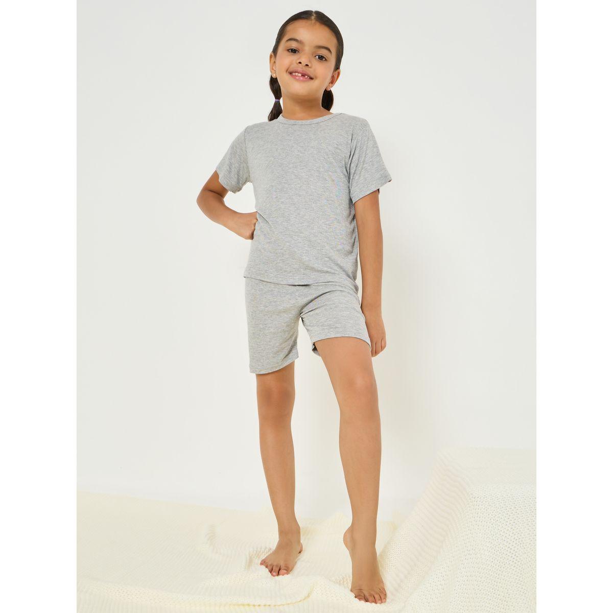 Styli Solid T-Shirt & Shorts Set-boys-clothing-nightwear-image-1
