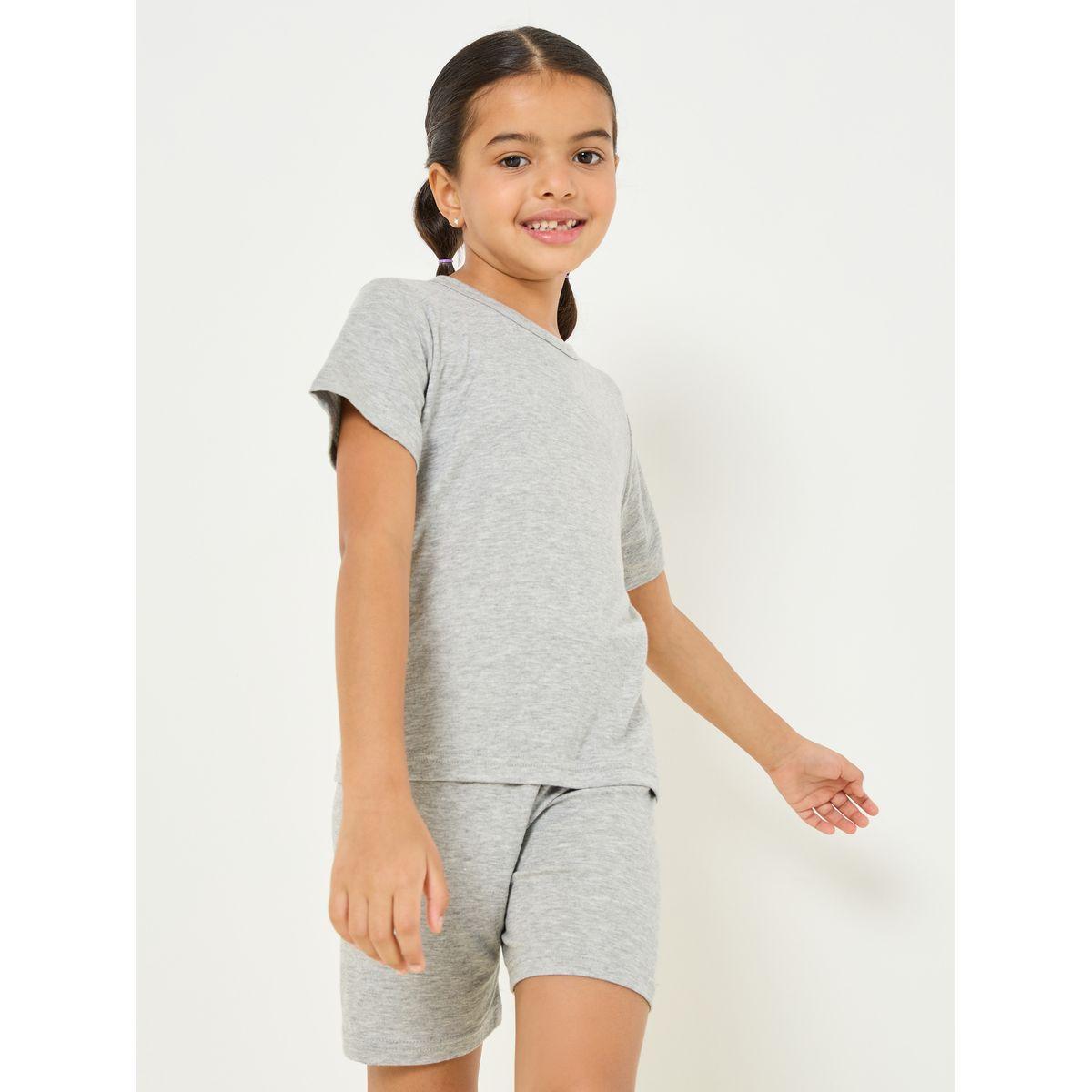 Styli Solid T-Shirt & Shorts Set-boys-clothing-nightwear-image-2