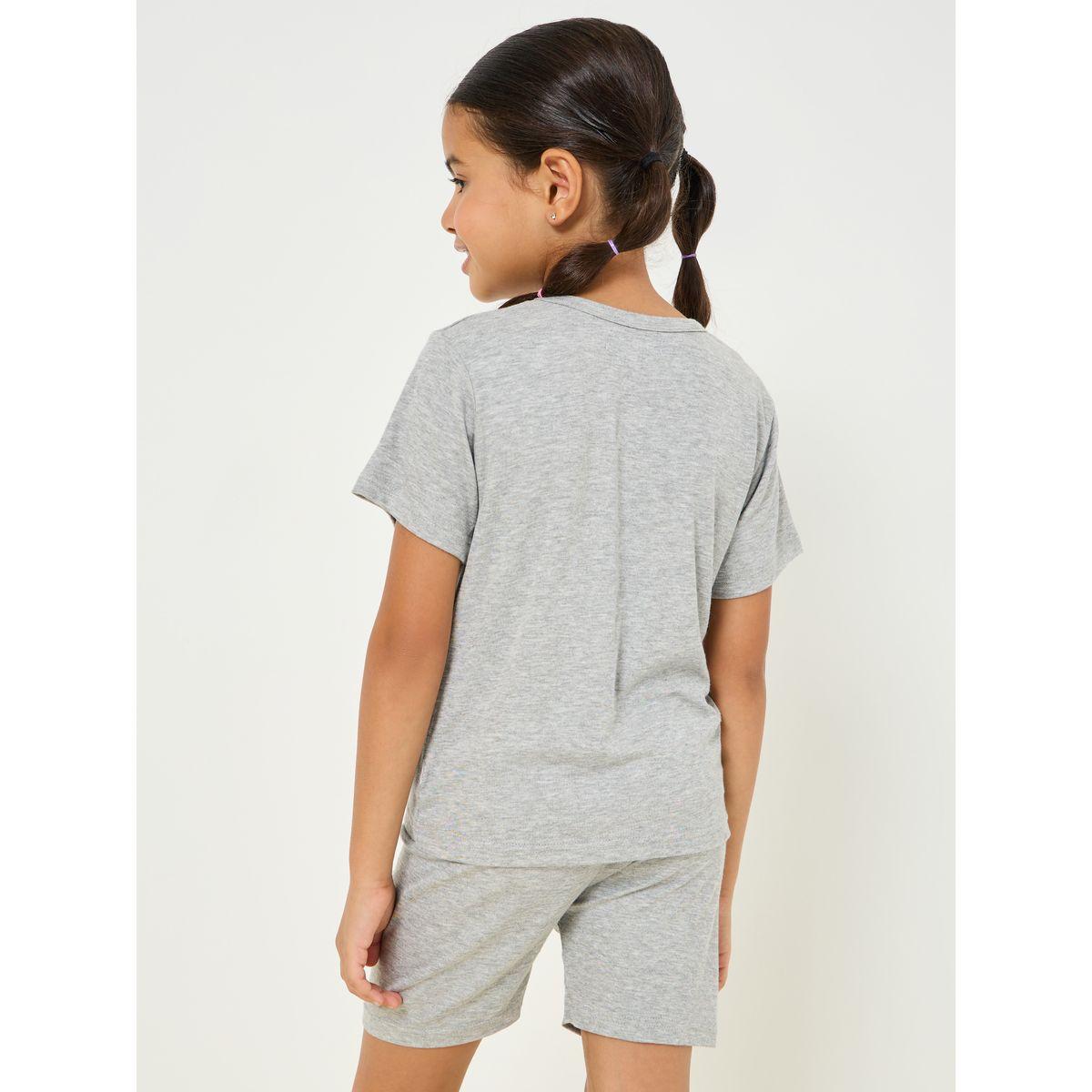 Styli Solid T-Shirt & Shorts Set-boys-clothing-nightwear-image-5