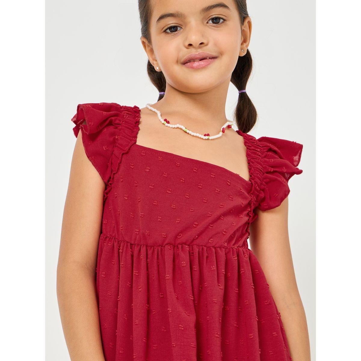 Styli Dobby Ruffle Trim Dress-girls-clothing-dressesandjumpsuits-image-3