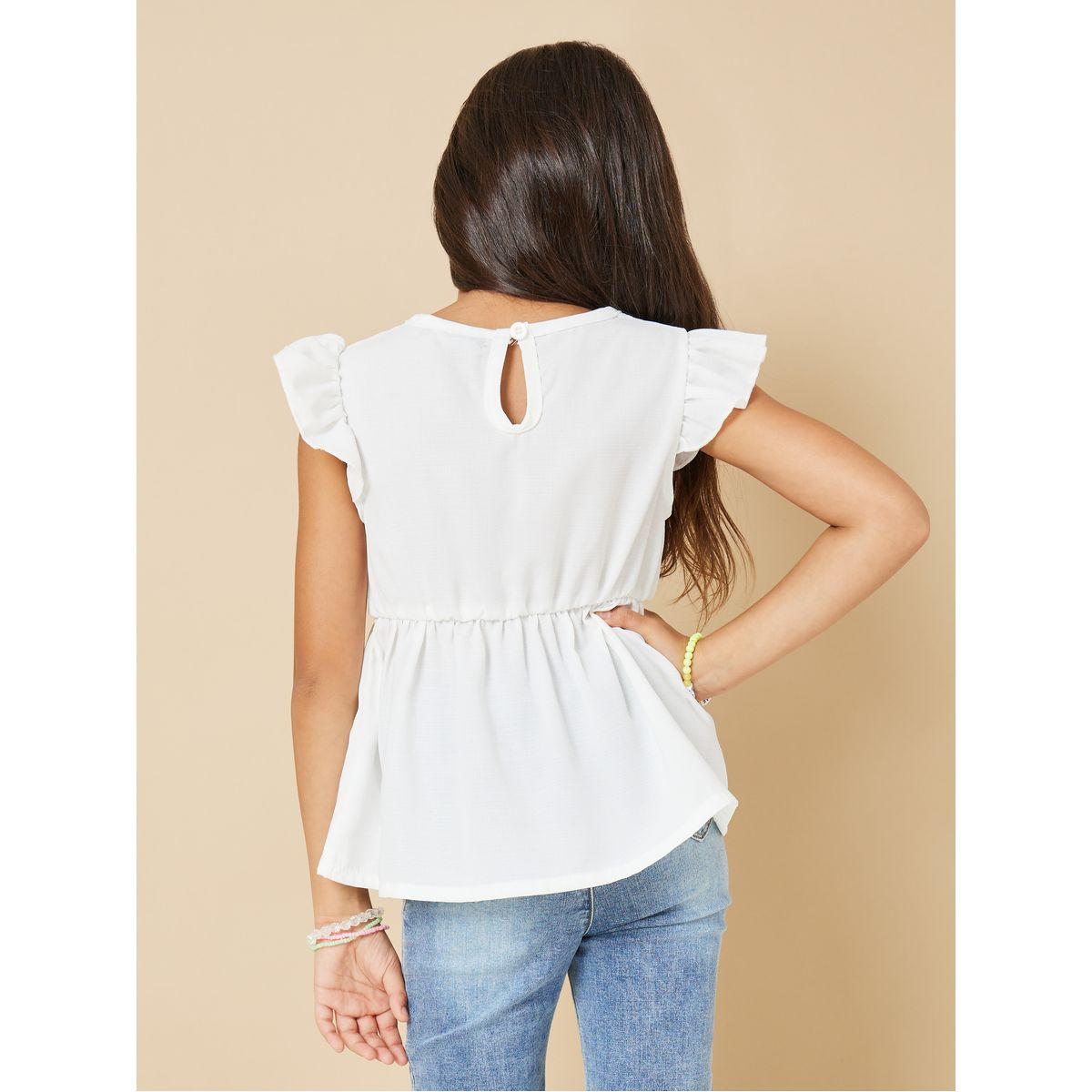 Styli Floral Embroidered Ruffle Trim Peplum Blouse-girls-clothing-blousesandshirts-image-5