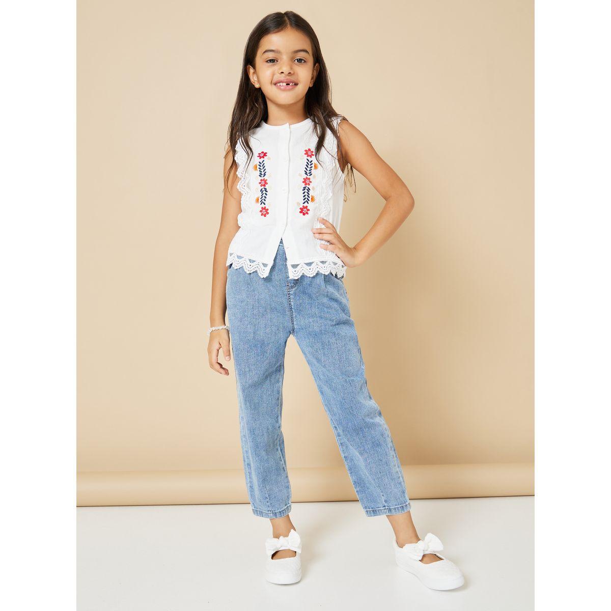 Styli Cotton Floral Embroidery Lace Trim Top-girls-clothing-blousesandshirts-image-2