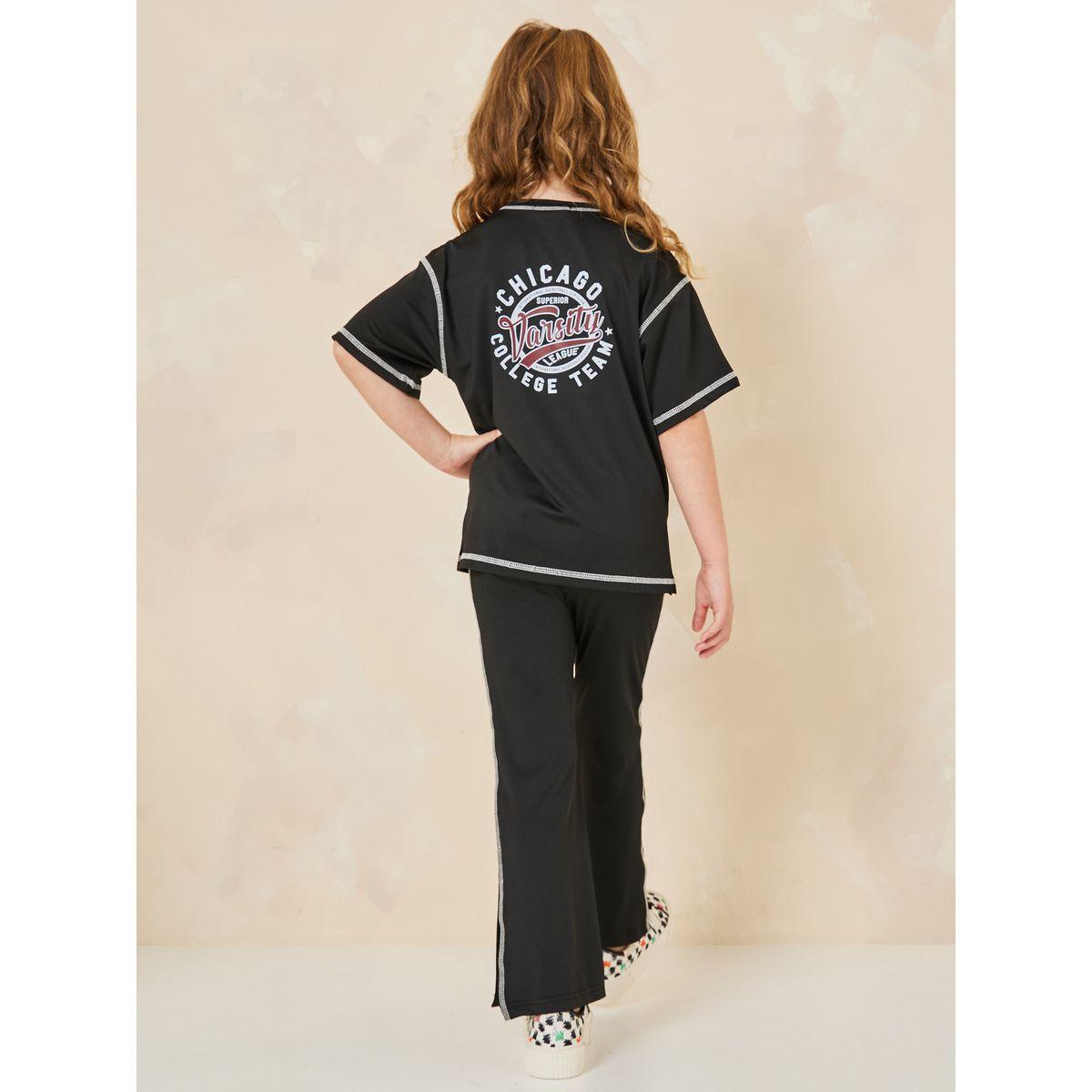 Styli Elevate Contrats Overlock Oversized T-Shirt & Slit Pants Set-girls-clothing-setsandcoords-image-6