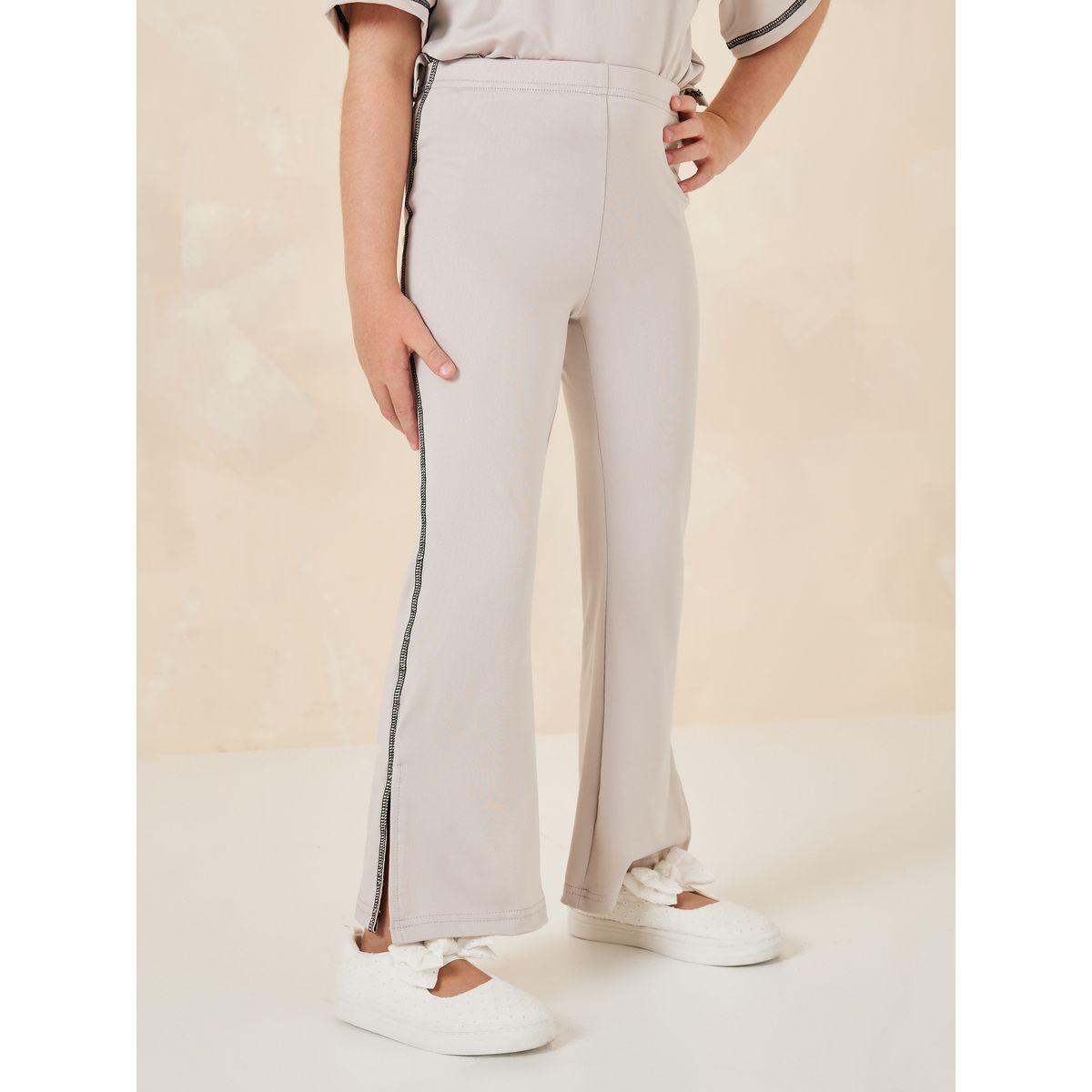 Styli Elevate Contrats Overlock Oversized T-Shirt & Slit Pants Set-girls-clothing-setsandcoords-image-3