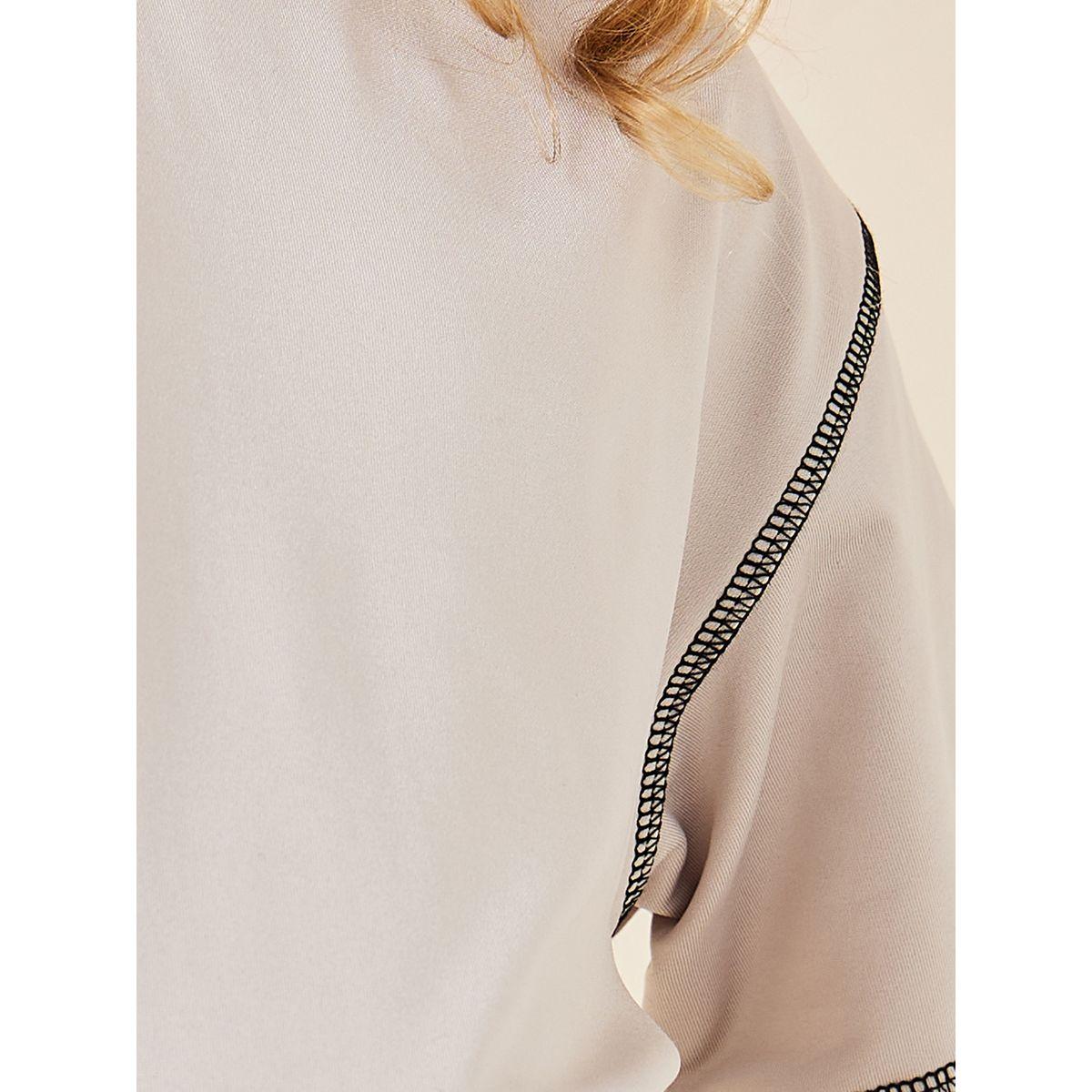Styli Elevate Contrats Overlock Oversized T-Shirt & Slit Pants Set-girls-clothing-setsandcoords-image-4