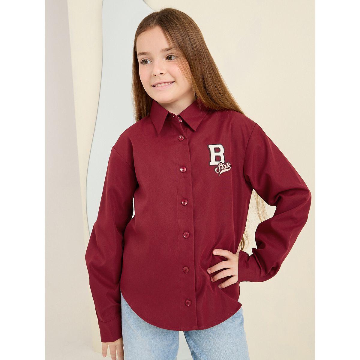 Styli Elevate Applique Badge Detail Oversized Shirt-girls-clothing-blousesandshirts-image-3