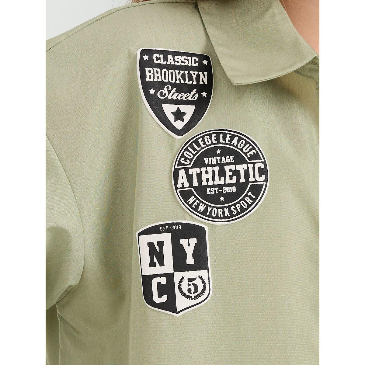 Styli Elevate Badge Detail Oversized Longline Shirt-girls-clothing-blousesandshirts-image-4